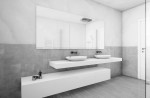 bagno stile moderno con mobile in corian, design fc arredamenti