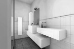 bagno stile moderno con mobile in corian, design fc arredamenti